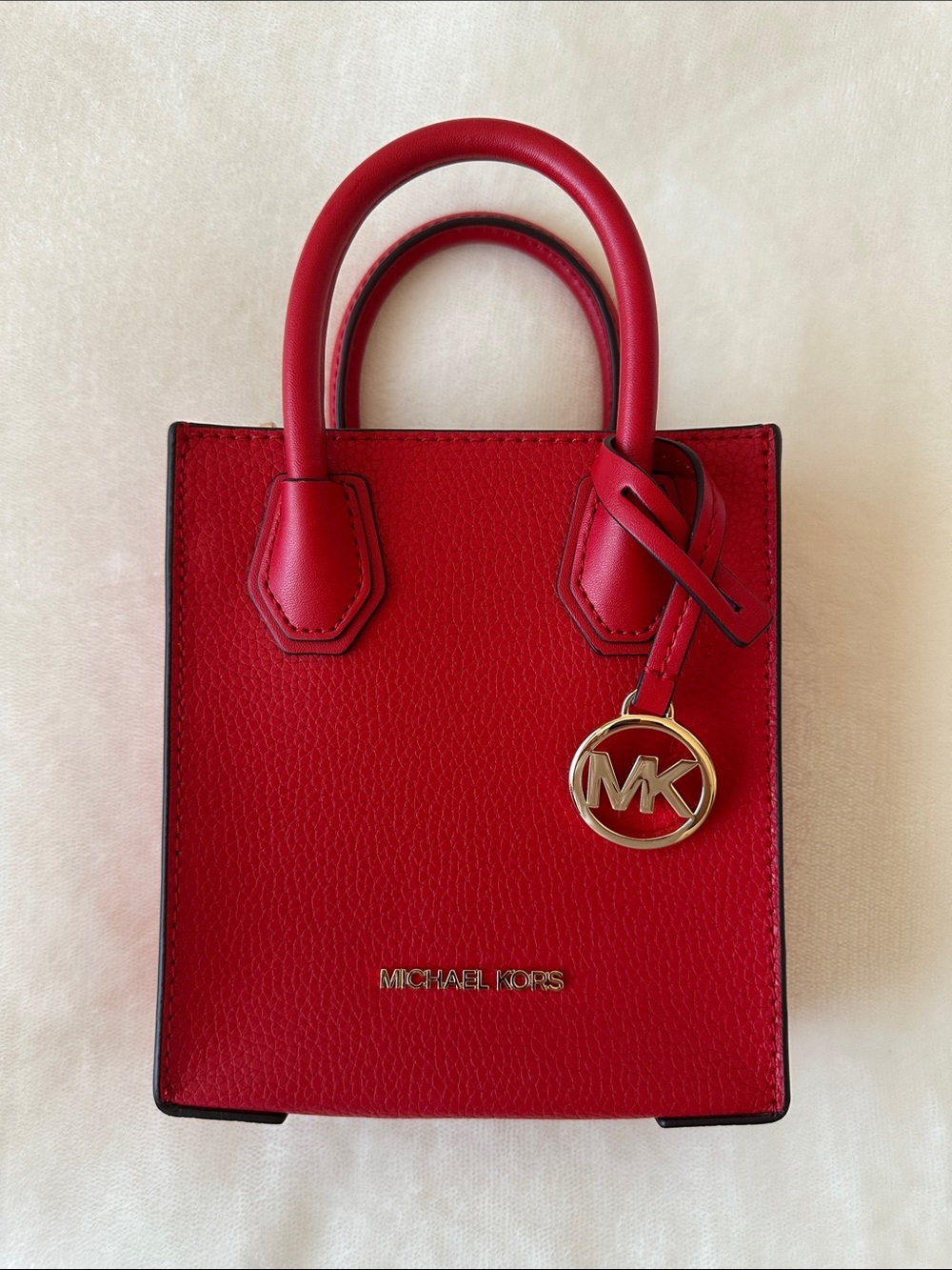 Michael Kors Red Mercer Extra Small Crossbody Bag